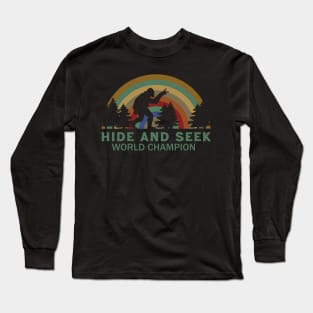 Retro Bigfoot Hide & Seek World Champion Long Sleeve T-Shirt